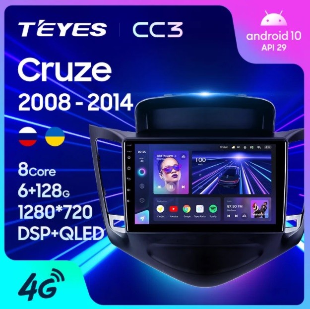 Штатная магнитола Teyes CC3 Chevrolet Cruze J300 (2008-2014)